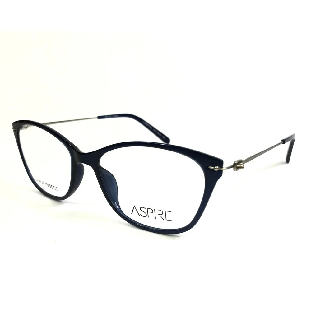 Aspire Eyeglasses Frames COMMITTED NAVY BLUE Cat Eye Full Rim 51-16-140